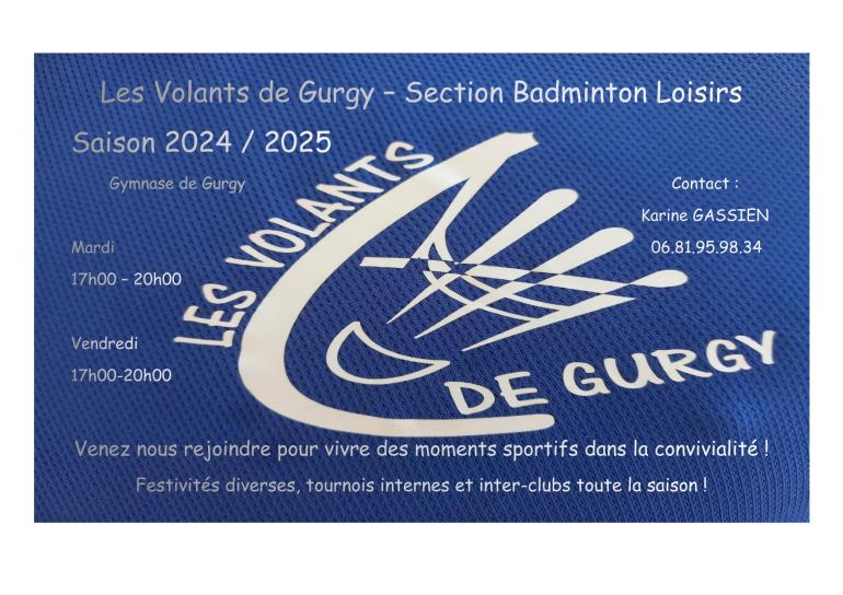 Les Volants de Gurgy - calendrier 2024 - 2025