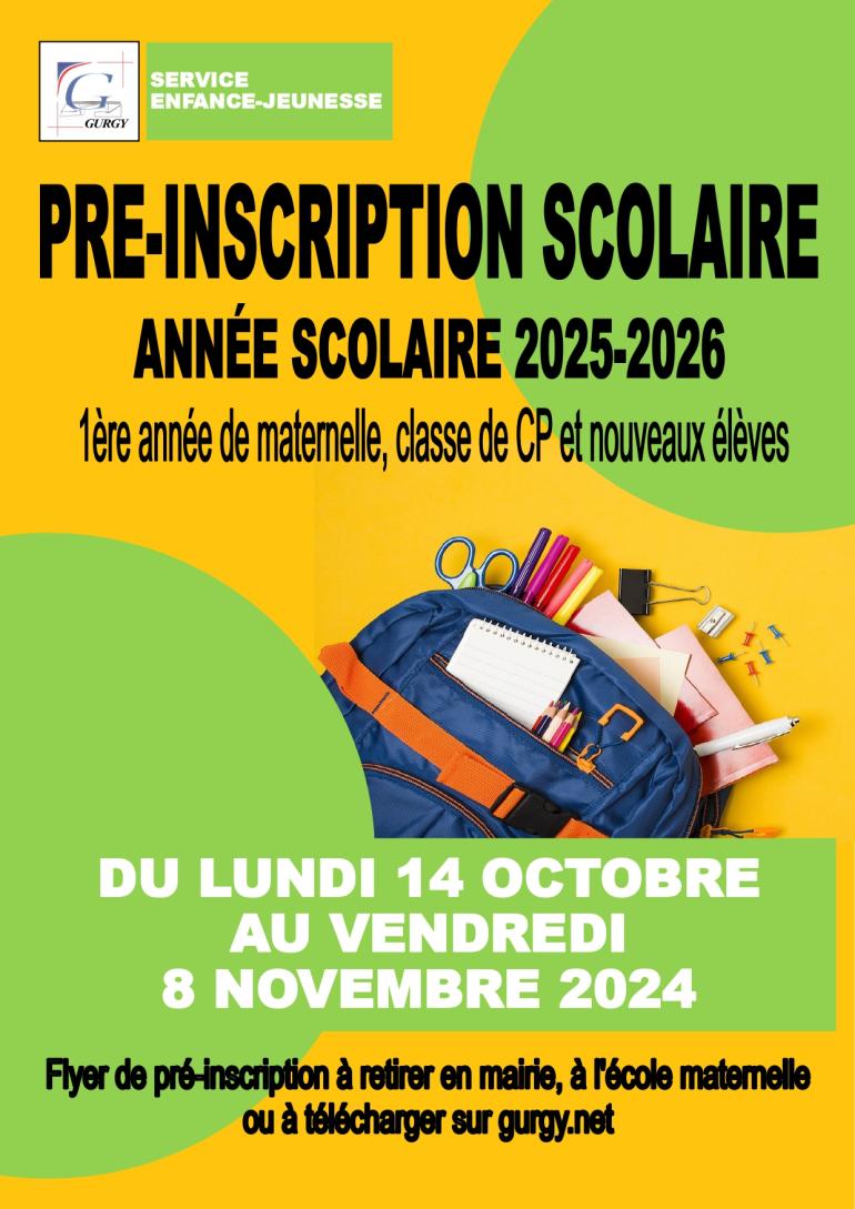 Ouverture des pré-inscriptions scolaires