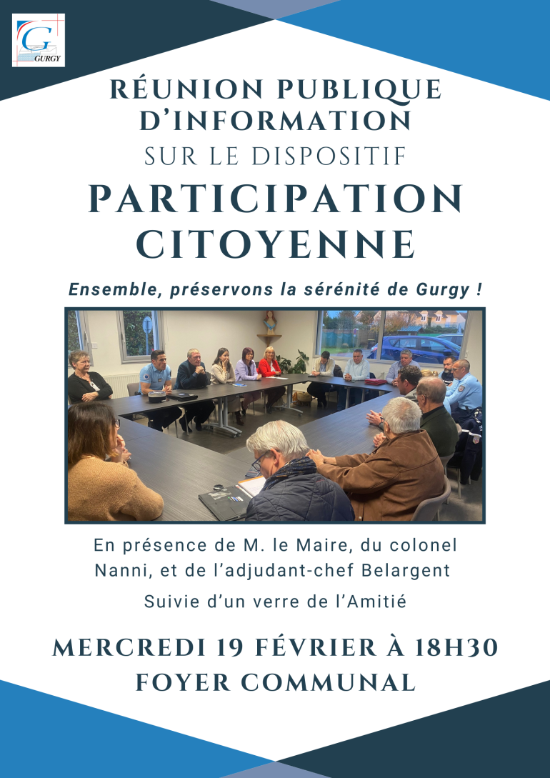 Réunion d'information publique sur la Participation Citoyenne